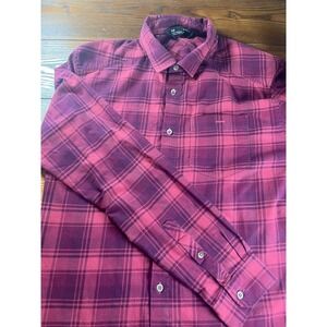 Under Armour Long Sleeve Button Shirt Men's XL Red Plaid Flannel Button Logo